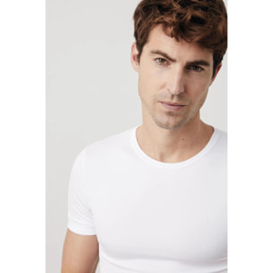 Maglia termica bianca a maniche corte