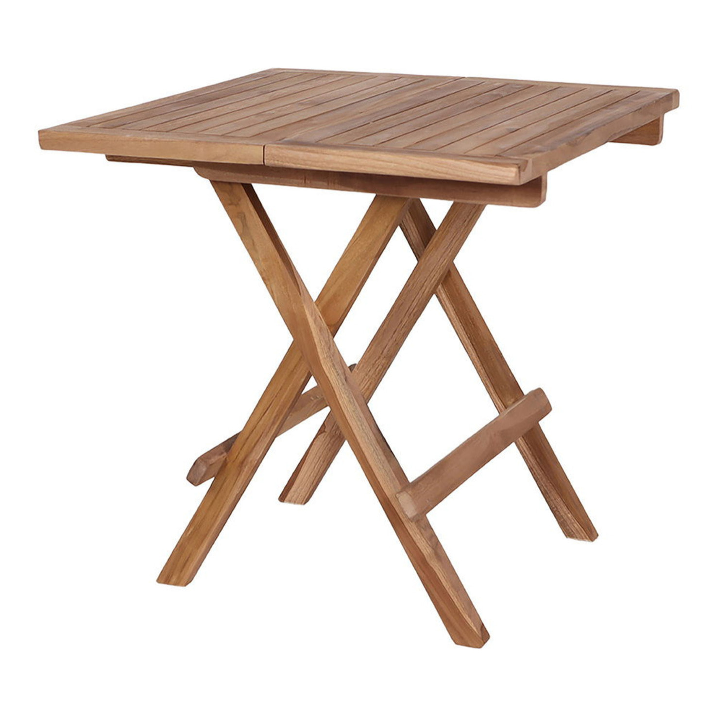 Tavolino da esterno Bilbao in teak naturale 50x50x50 cm