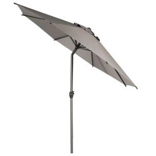 Parasol droit rond "Loompa" taupe 3m en aluminium