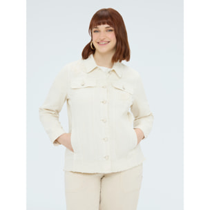 Fiorella Rubino - Camicia shacket con ricami floreali - Beige
