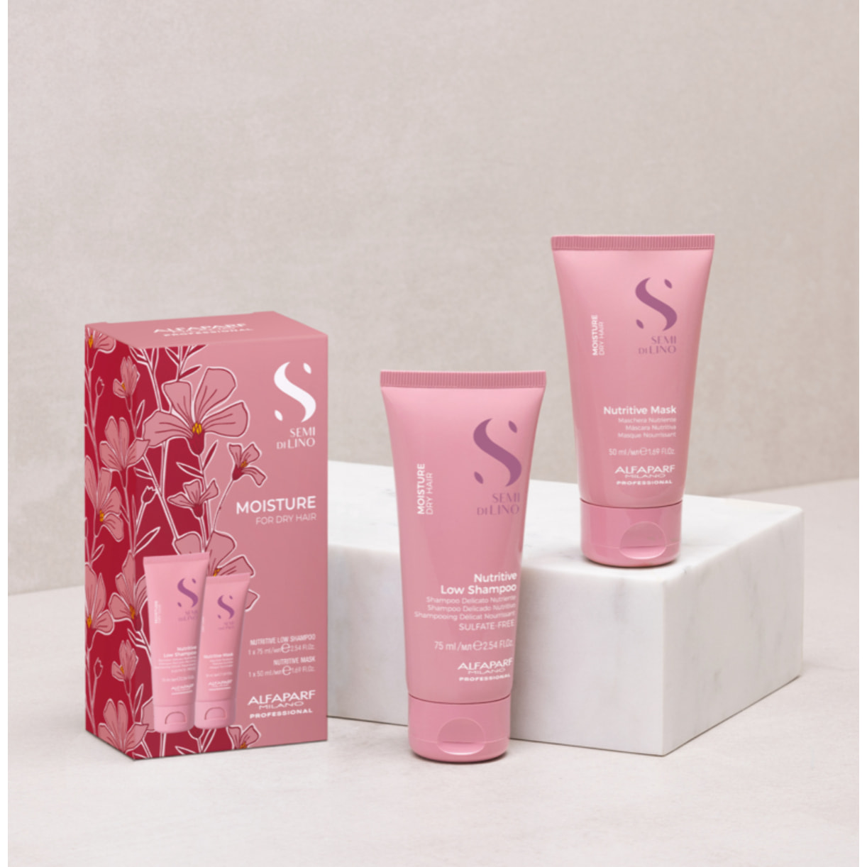 ALFAPARF MILANO Set Semi Di Lino Moisture Nutritive Shampoo 75ml + Mask 50ml