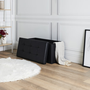 Coffre Banc Pliable Pu Noir