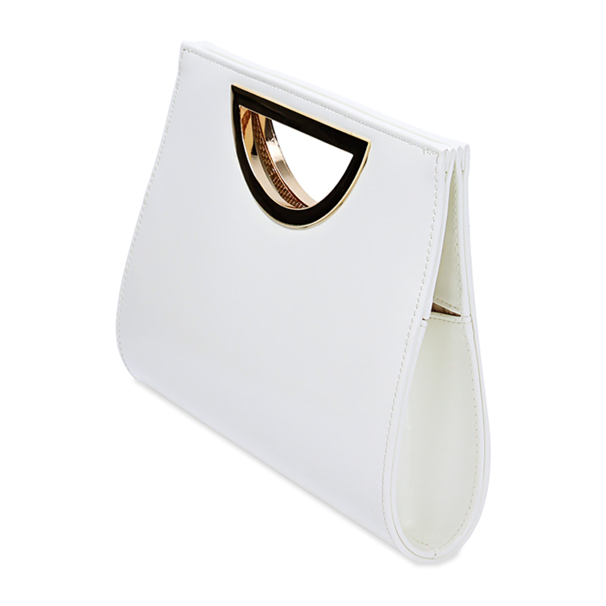 Clutch blanco en tejido abrasivado