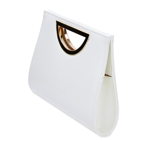 Clutch blanco en tejido abrasivado