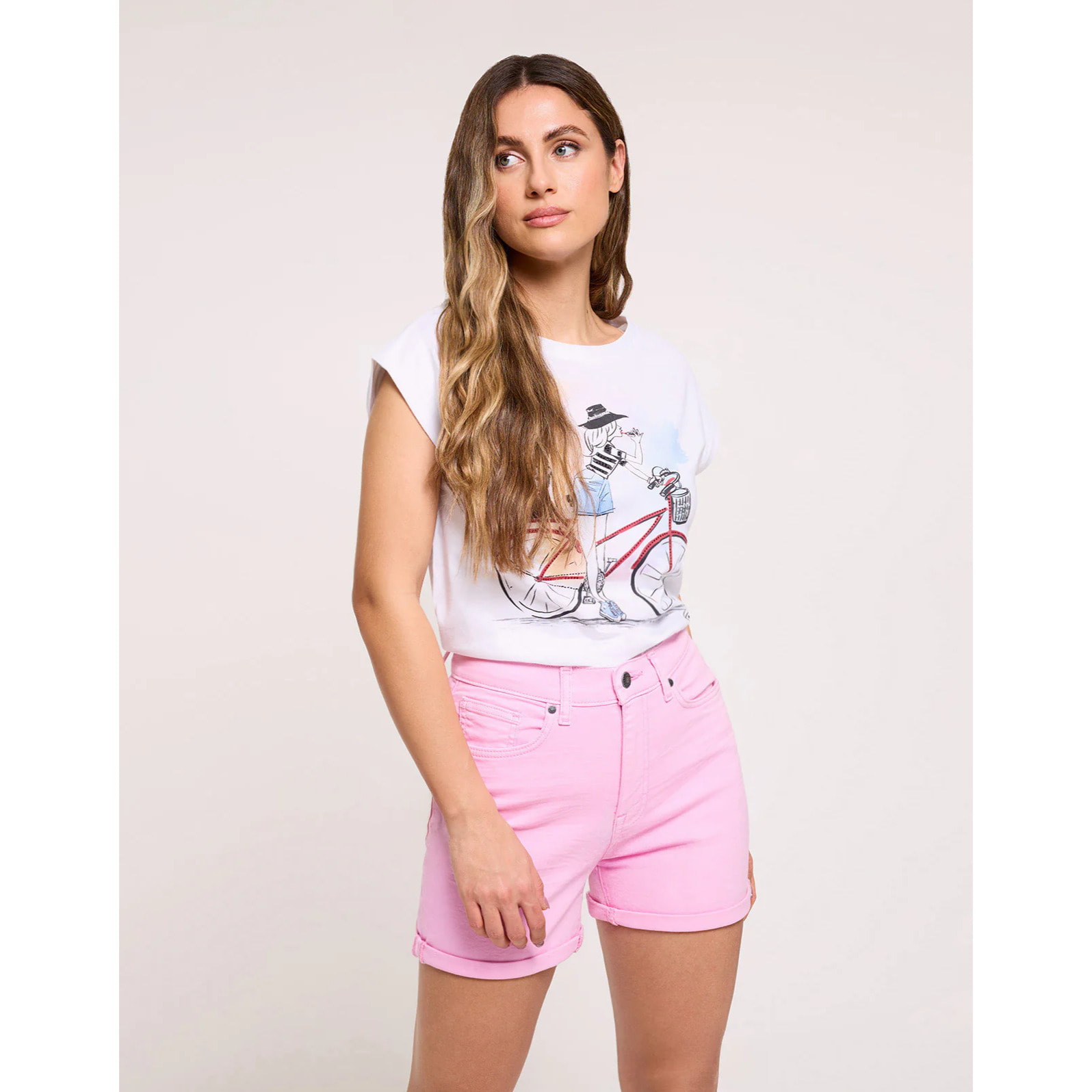 Bermuda Denim Rosa - Orce