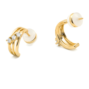 Pendientes de Circonita Brillante acabado en oro amarillo de 18k