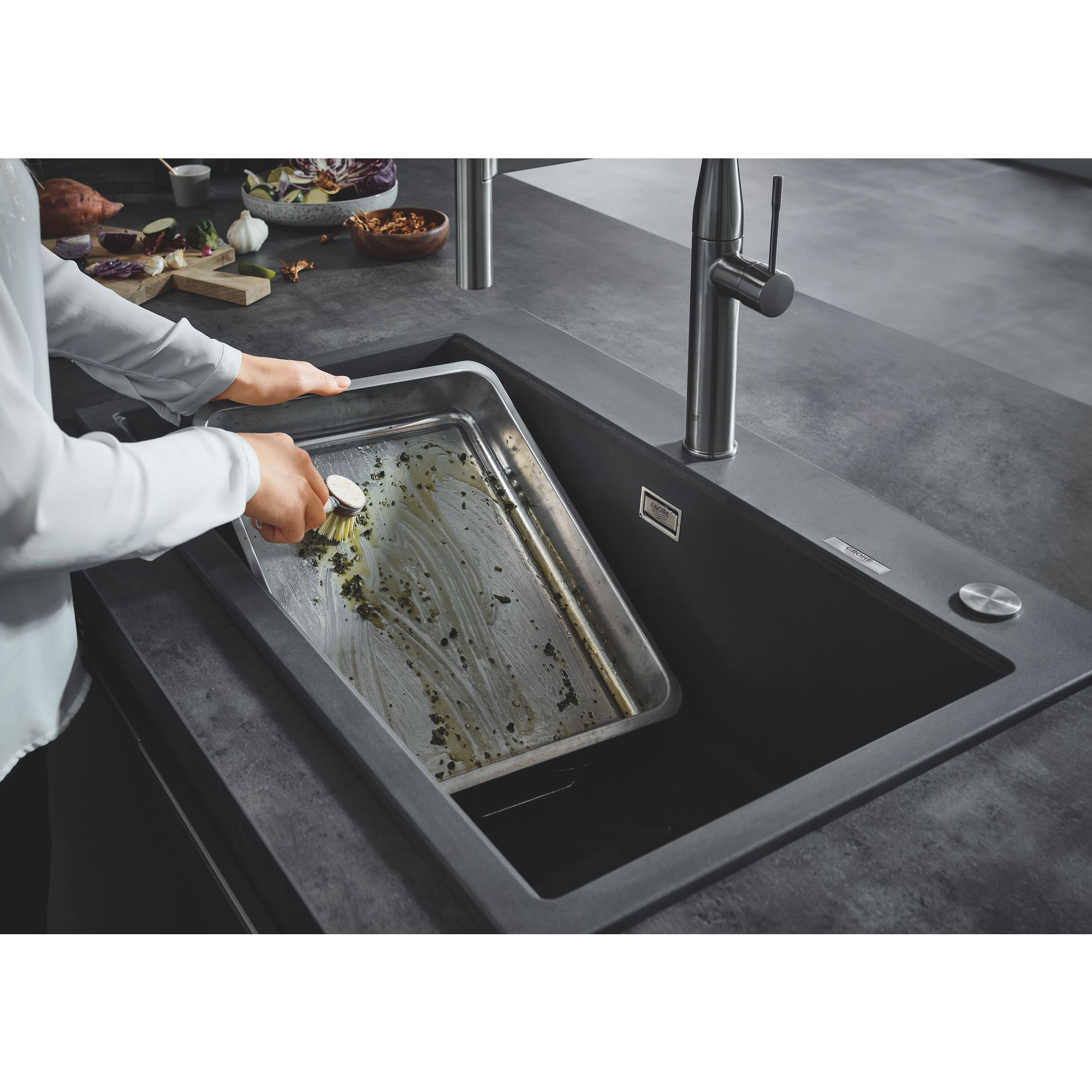 GROHE K700 Evier composite Noir Granite 31652AP0