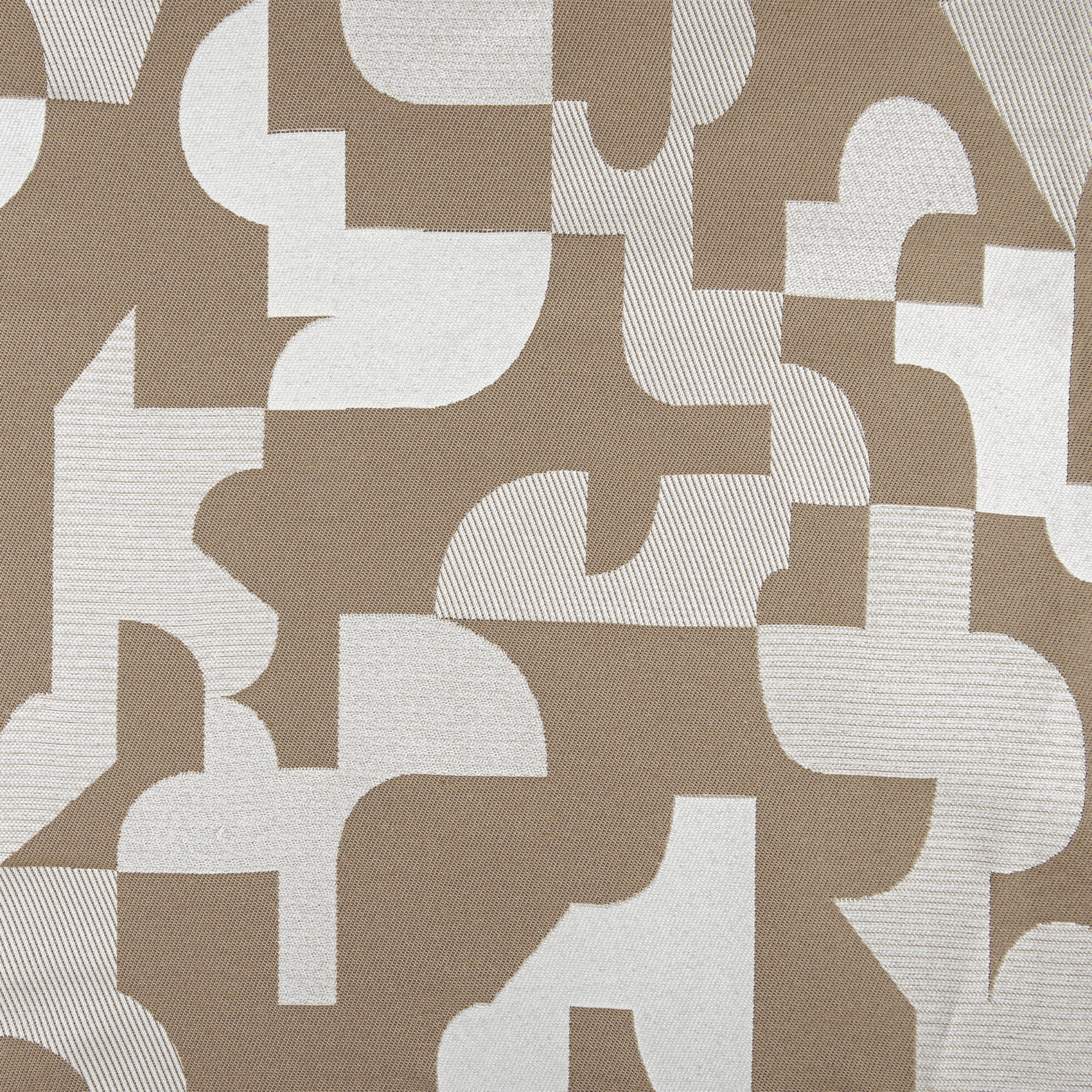 Rideau jacquard géométrique texturé rétro - Taupe