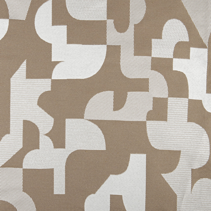 Rideau jacquard géométrique texturé rétro - Taupe