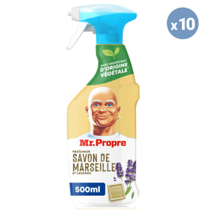 10 Sprays Nettoyants Savon de Marseille & Lavande 500ml, Mr. Propre