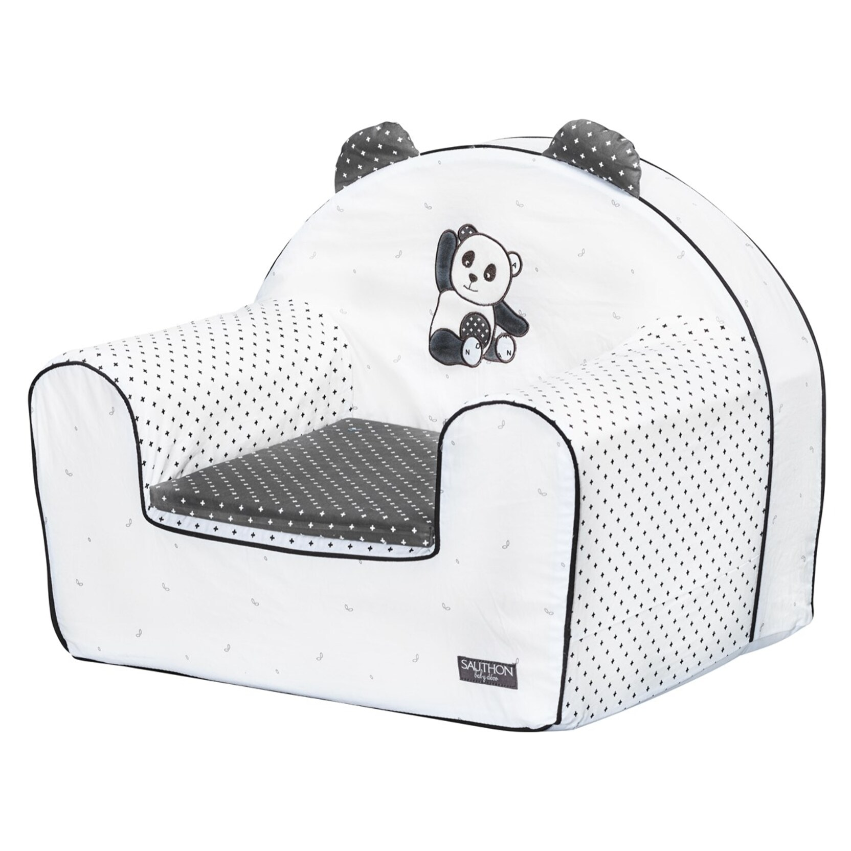 Fauteuil club 42x41cm en coton blanc