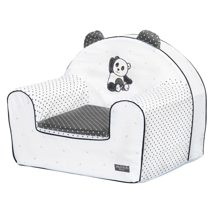 Fauteuil club 42x41cm en coton blanc