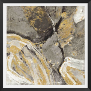 Poster Rivière d'or Affiche + cadre en bois - Noir