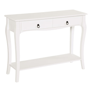 Mesa Consola con Cajones de Madera 100x33x76cm Blanco