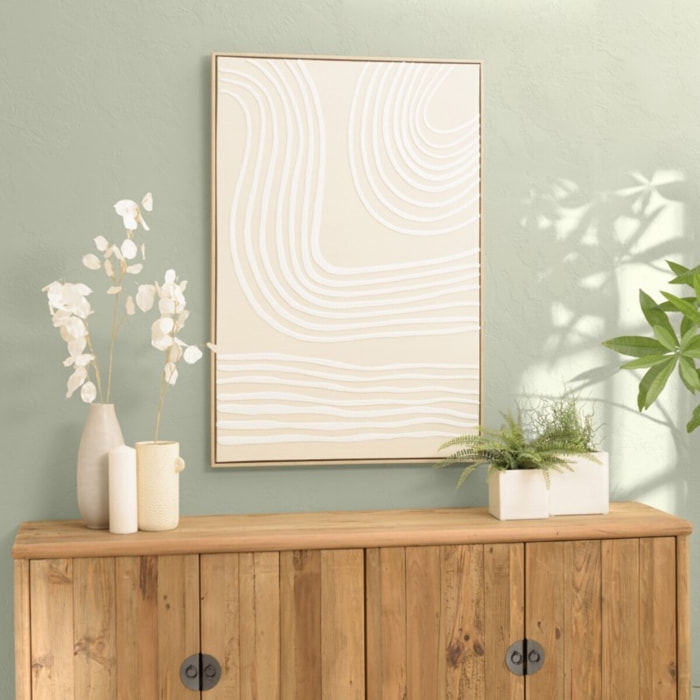HOMER - Décoration murale C - 83x123cm lignes abstraites, cadre naturel
