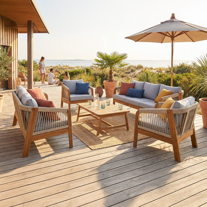 Salon de jardin 8 places en bois FSC - SYMI