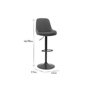 Tabourets de bar design réglables velours bronze (lot de 2) HOLO