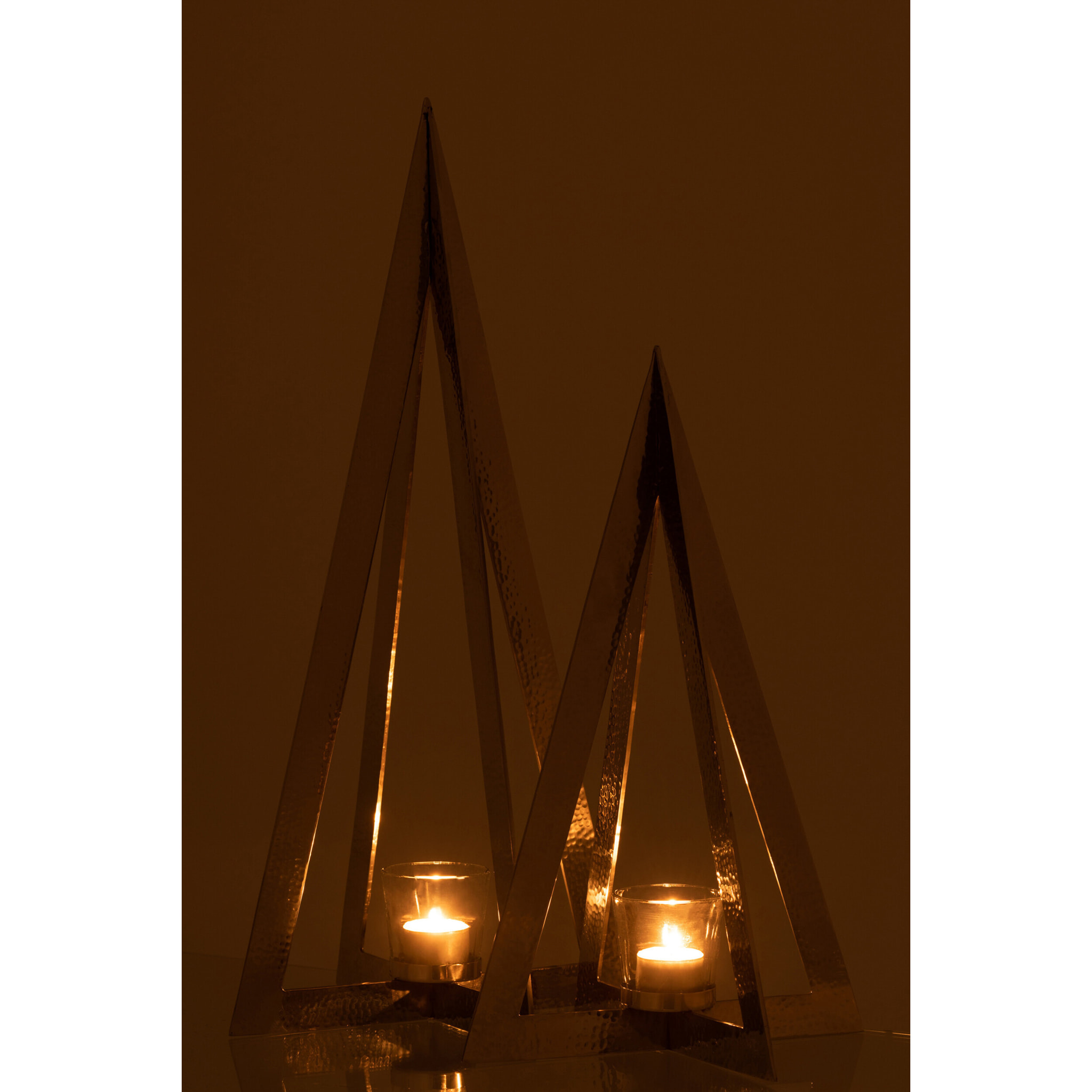 J-Line photophore Arbre - acier inoxydable/verre - argent - large