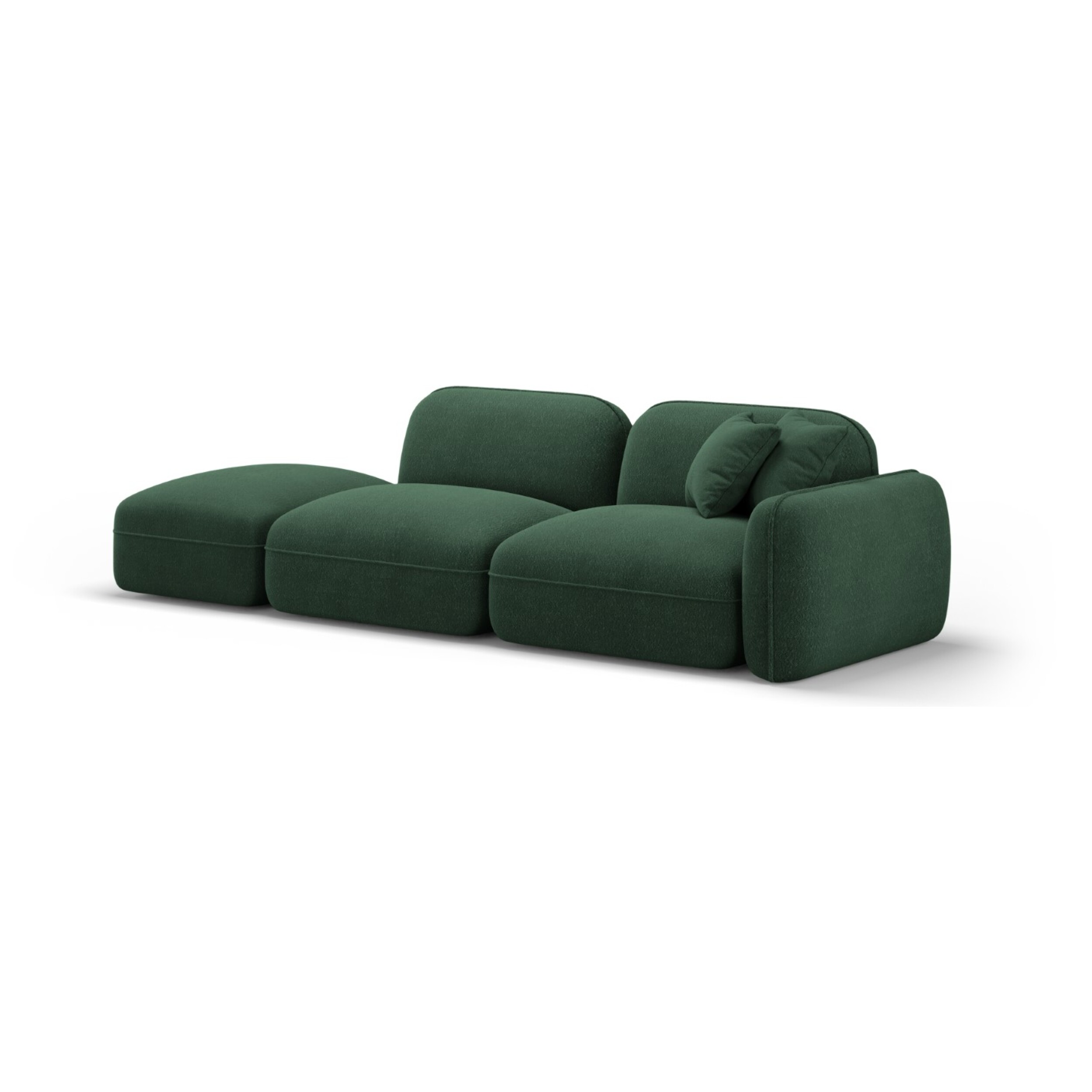 Canapé modulable gauche "Lucien" 3 places en velours vert