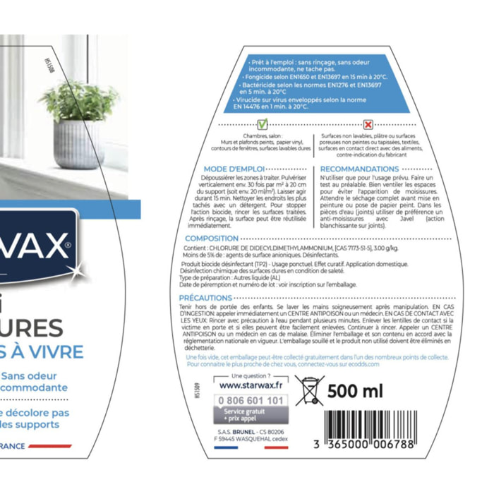 Pack de 3 - Starwax - Anti-moisissures pour murs et pièces à vivre 500ML