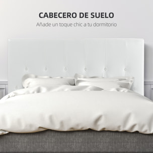 Cabecero de Cama 160 cm Cabezal de Cama Tapizado en PU 2 Formas de Uso Vertical o Montado a la Pared Cabecero para Dormitorio Blanco