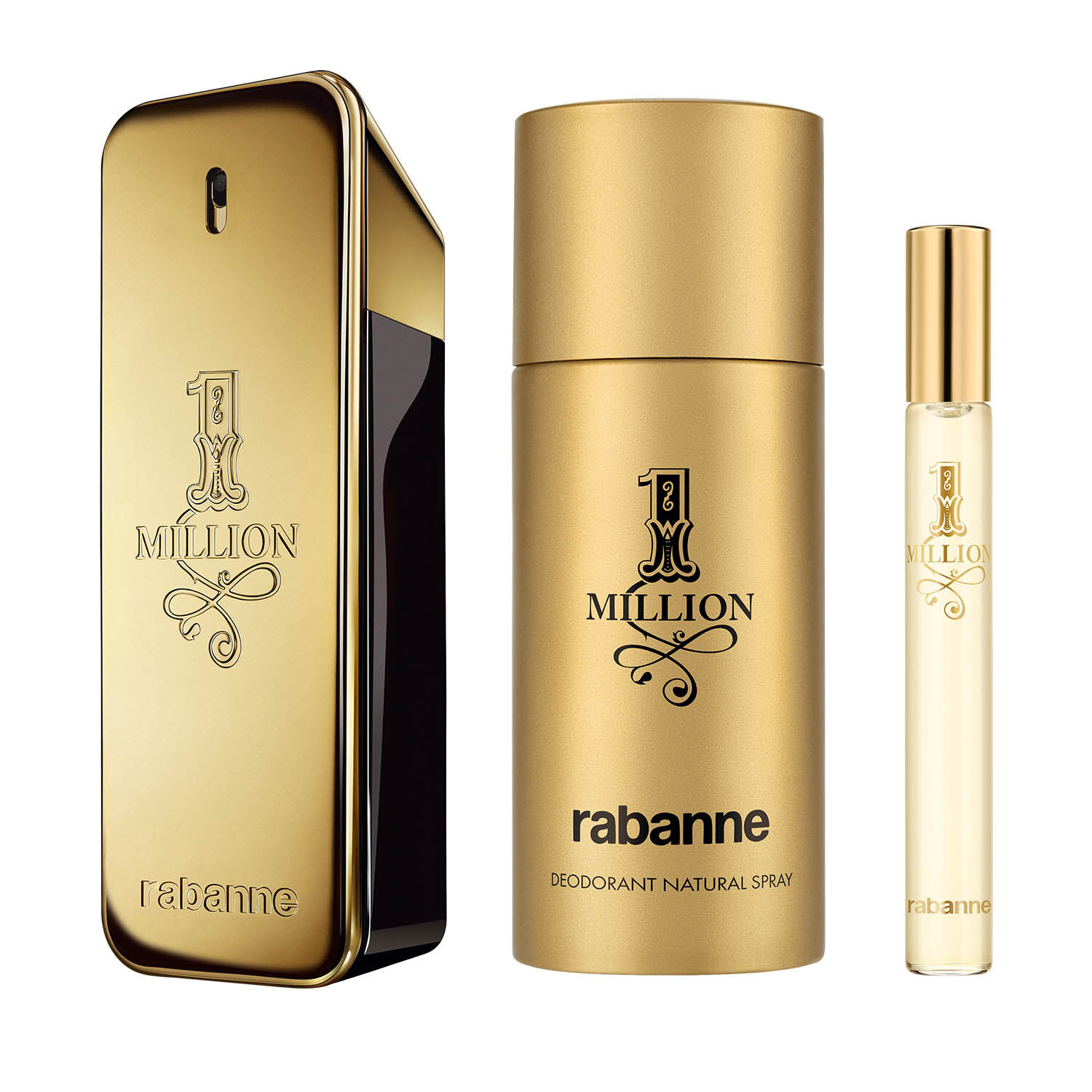1 Million - Coffret Eau de Toilette 100 ml + Deodorant 150 ml + Vaporisateur de voyage 10 ml