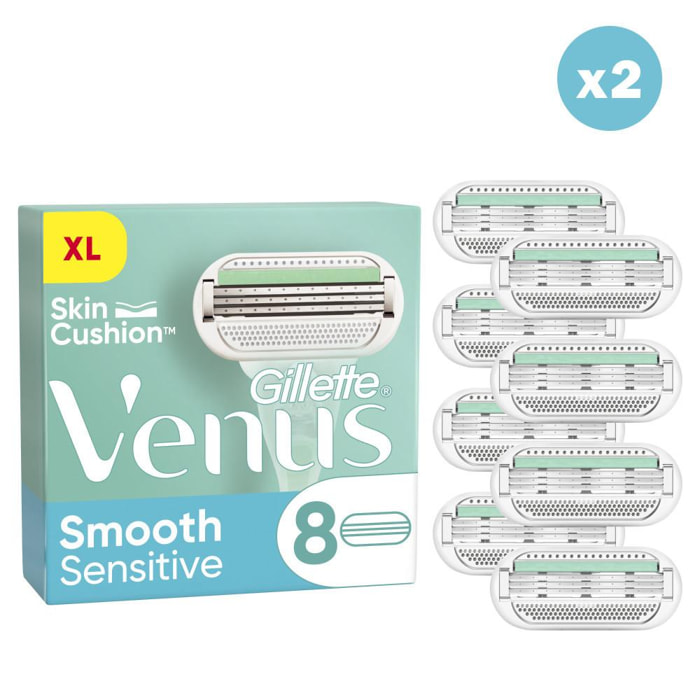 2x8 Lames Gillette Venus Smooth Sensitive
