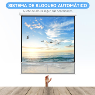 Pantalla de Proyector Manual 99 Pulgadas Pantalla de Proyección Portátil Formato 1:1 para Interior y Exterior Cine en Casa Patio 178x178 cm Blanco