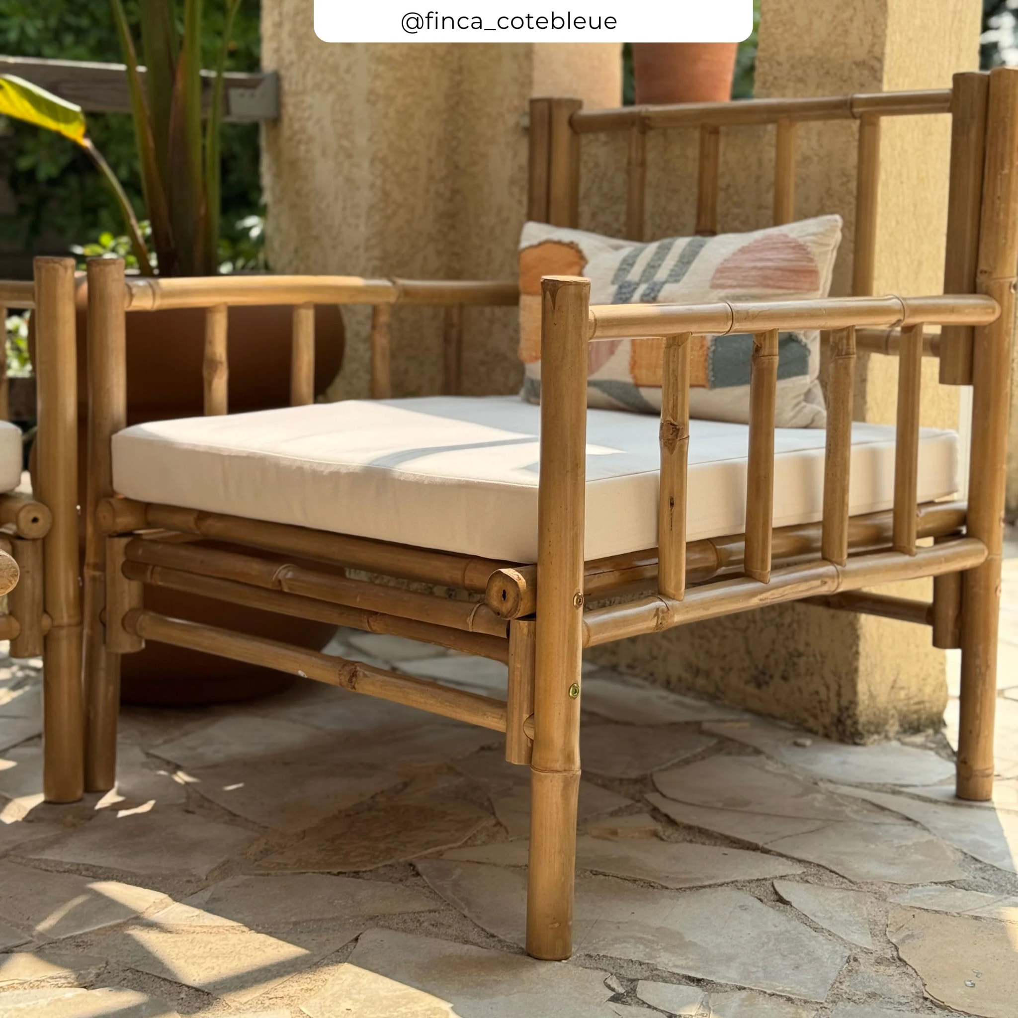 Fauteuil de jardin en bambou naturel - Vadella