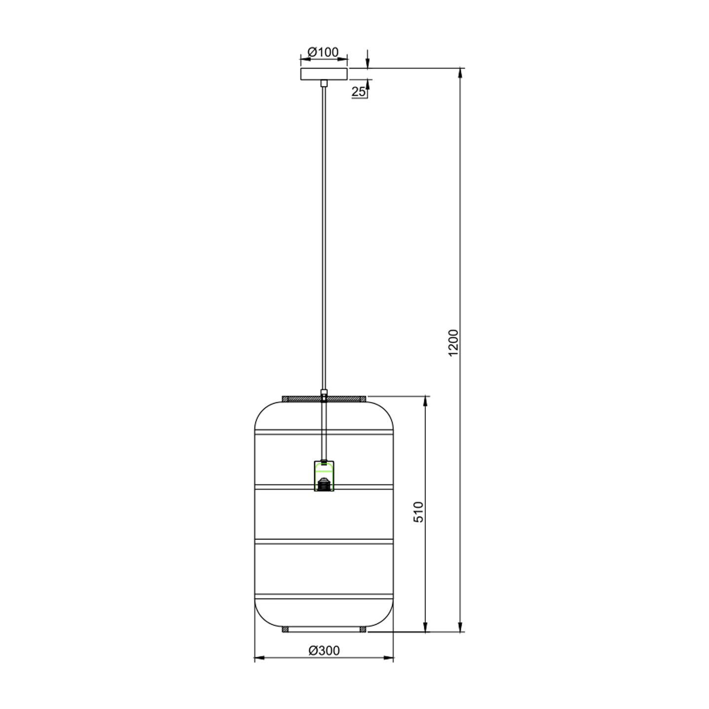 Lámpara de techo Mayu de Bambú, diametro 30 cm