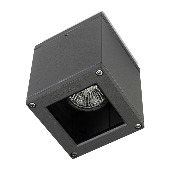 Ledsc4 LedsC4 - Plafón Exterior Afrodita 90mm, Aluminio y Cristal, Acabado Gris Transparente, Iluminación Personalizable, Resistente y Elegante para Espacios al Aire Libre
