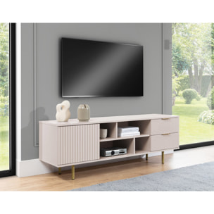 Monica - meuble TV - beige - 4 niches et 2 portes - 150 cm - Beige
