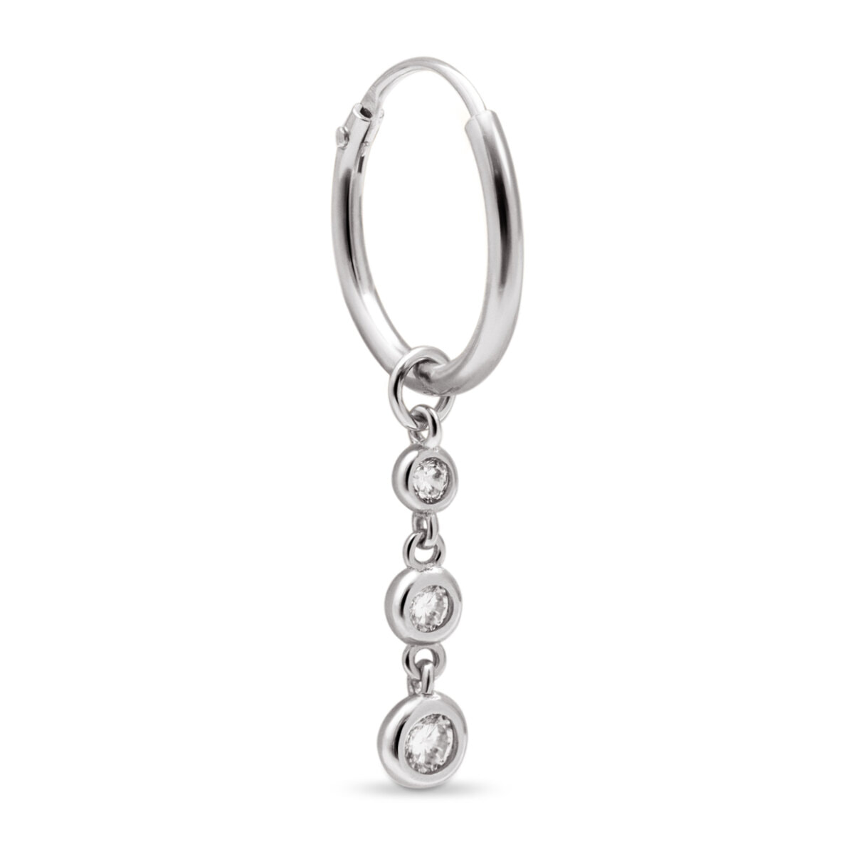 Pendiente Suelto Aro Triple Spark Plata