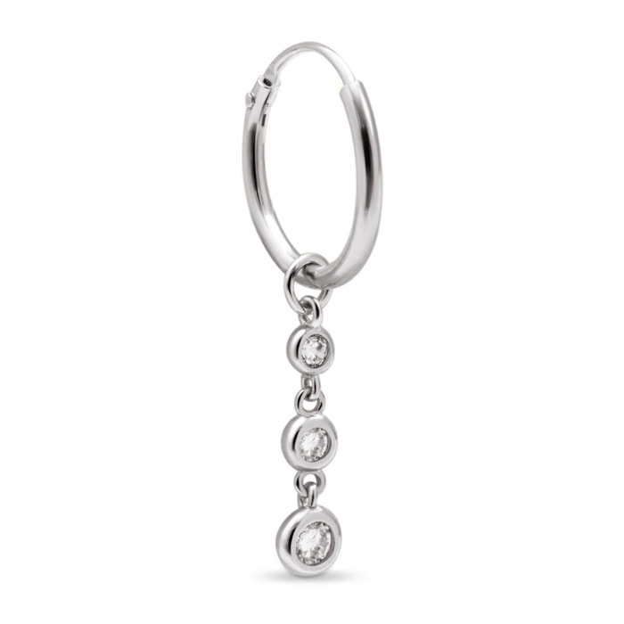 Pendiente Suelto Aro Triple Spark Plata