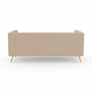 Canapé 2 places en velours beige - Gatsby