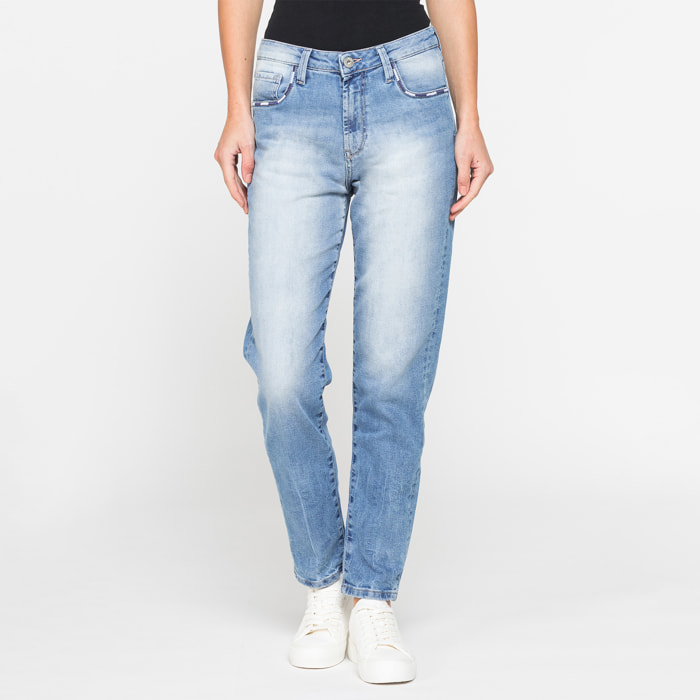 JEANS MOM CINQUE TASCHE IN DENIM STRETCH 12,2oz