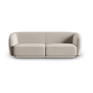 Canapé modulable "Lionel" 2 places en velours beige