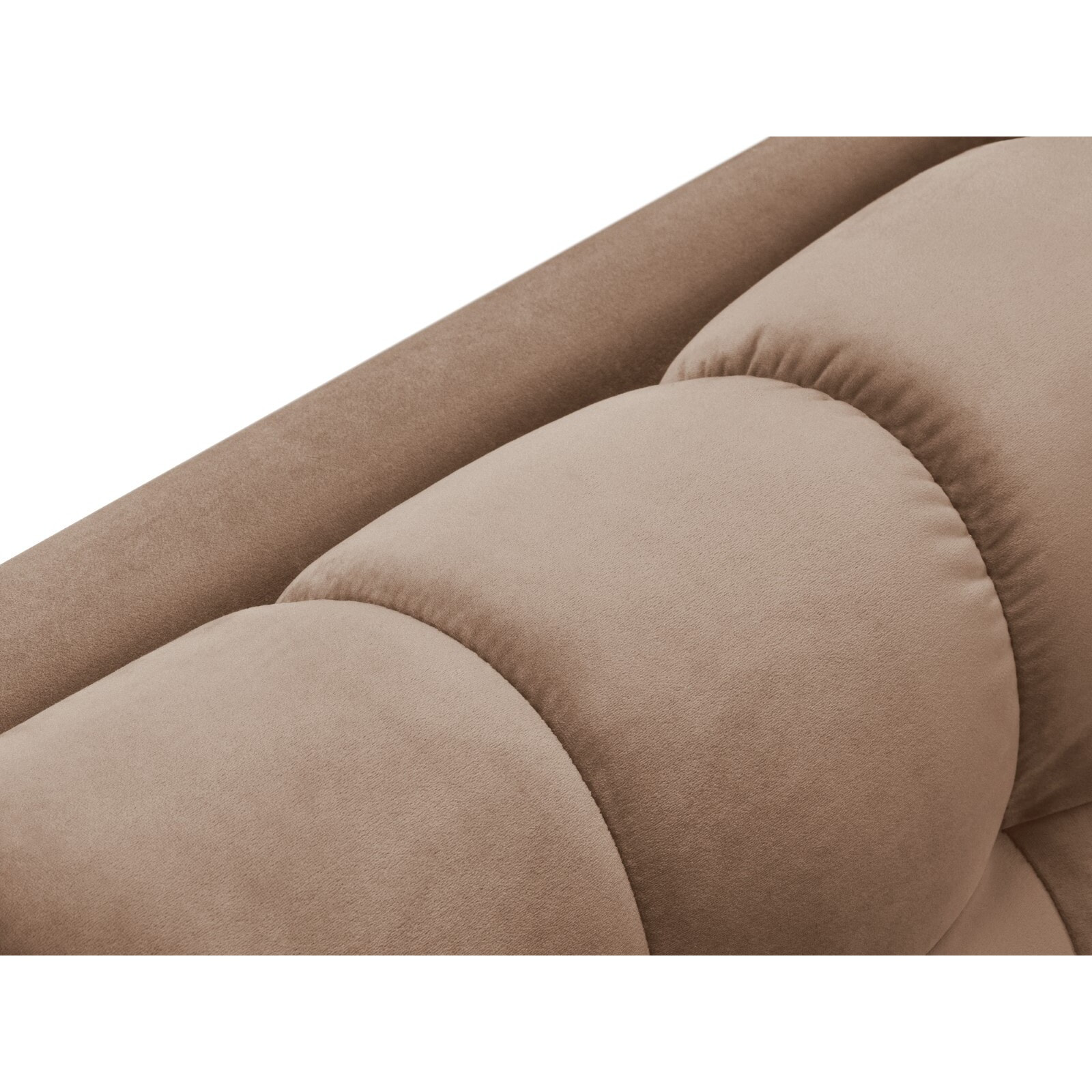 Méridienne droite "Bali" en velours beige