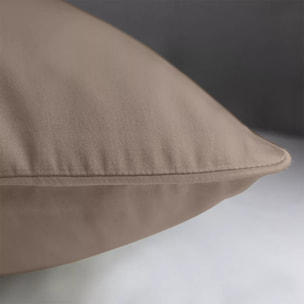 Lot de 2 taies satin de coton uni rose Ava uni rose fume