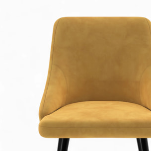 Pack 4 chaises de bar en velours orange et jaune 78 cm - Aristote