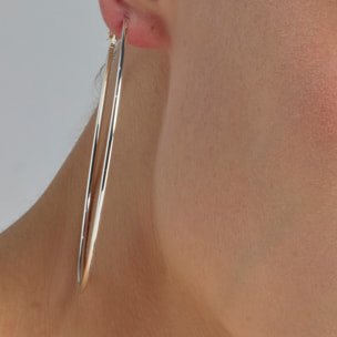 Pendientes de 70mm de diámetro acabados en rodio