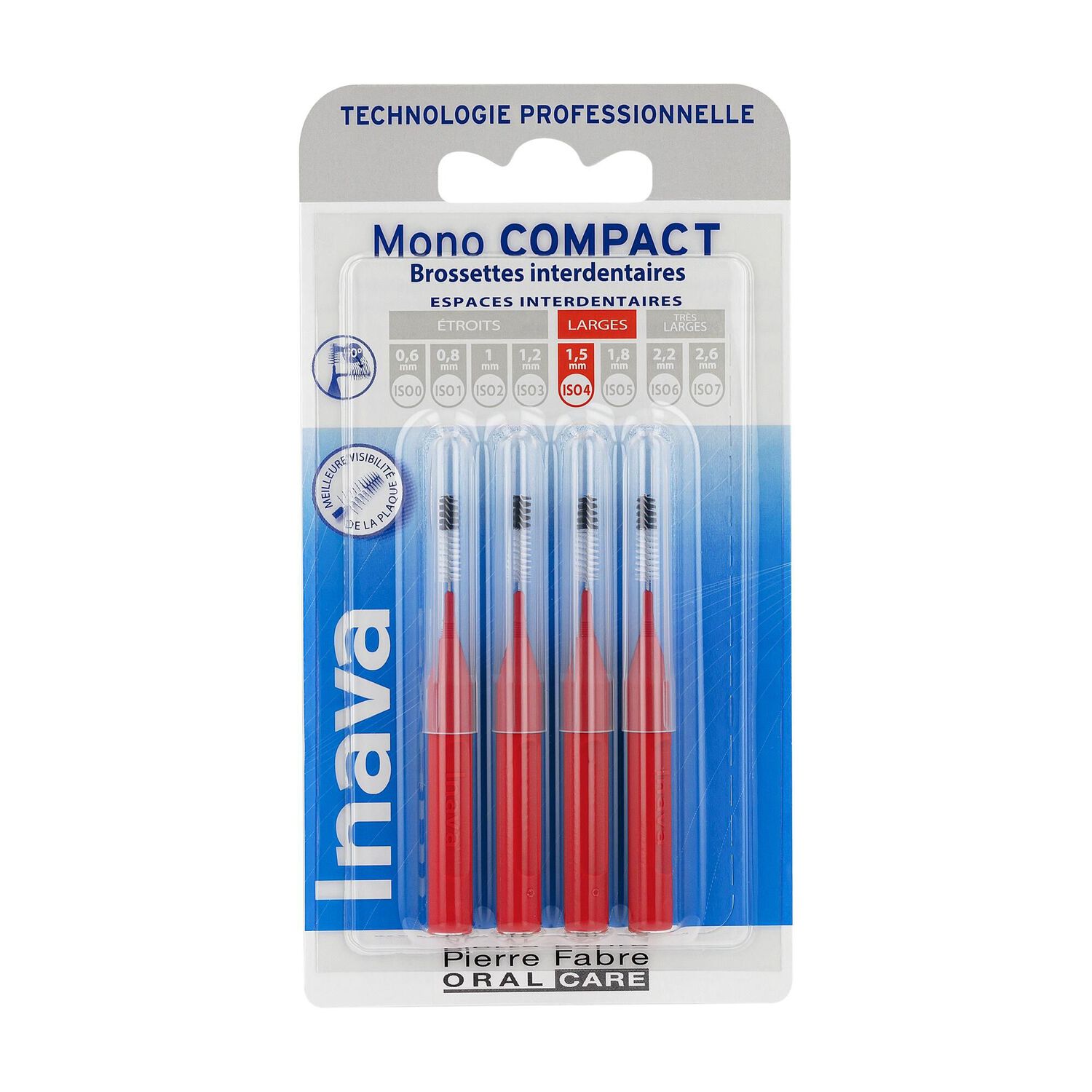 Inava MonoCompact - Brossette Interdentaire Rouge (ISO 4)
