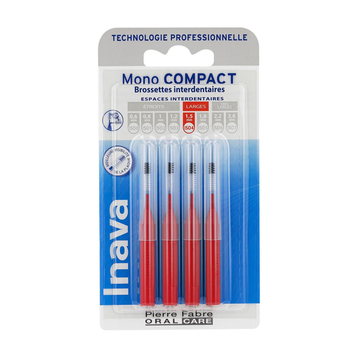 Inava MonoCompact - Brossette Interdentaire Rouge (ISO 4)