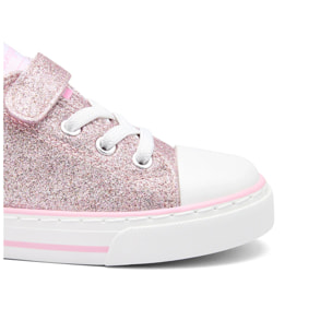 Zapatillas Bajas de Niña con Glitter Rosa