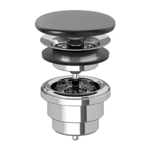 Bonde lavabo à écoulement libre Noir mat CeramicPlus