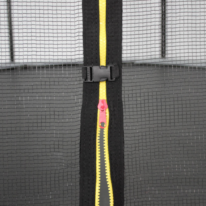 Trampoline rond Ø 370cm gris avec son filet de protection - Saturne - Trampoline de jardin 370 cm 3m| Qualité PRO. | Normes EU.