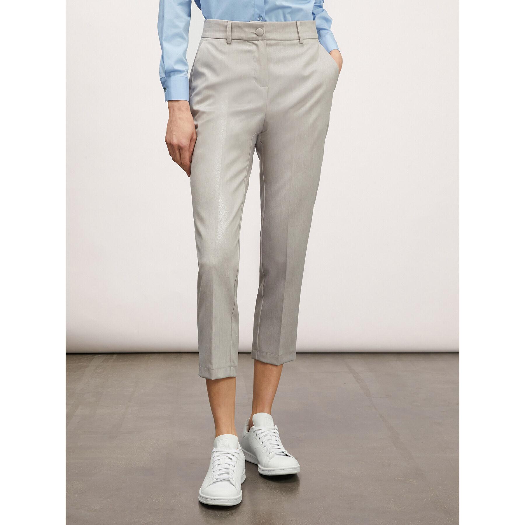 Motivi - Pantalones regular efecto shiny - Gris