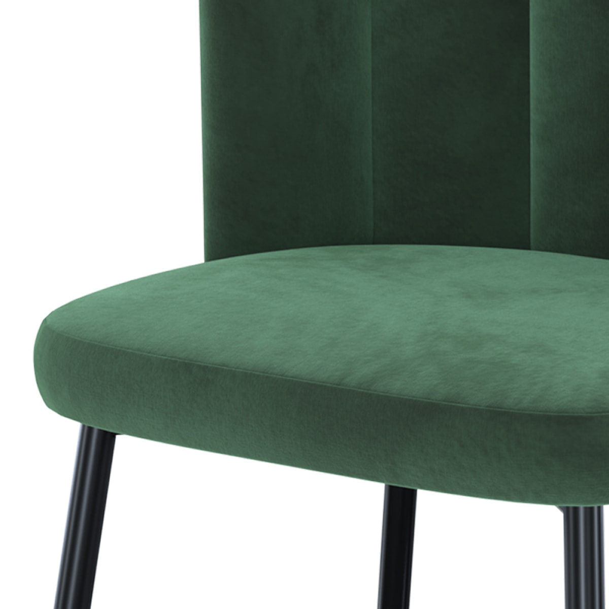 Lot de 2 chaises en velours vert et pieds en métal - Rosy