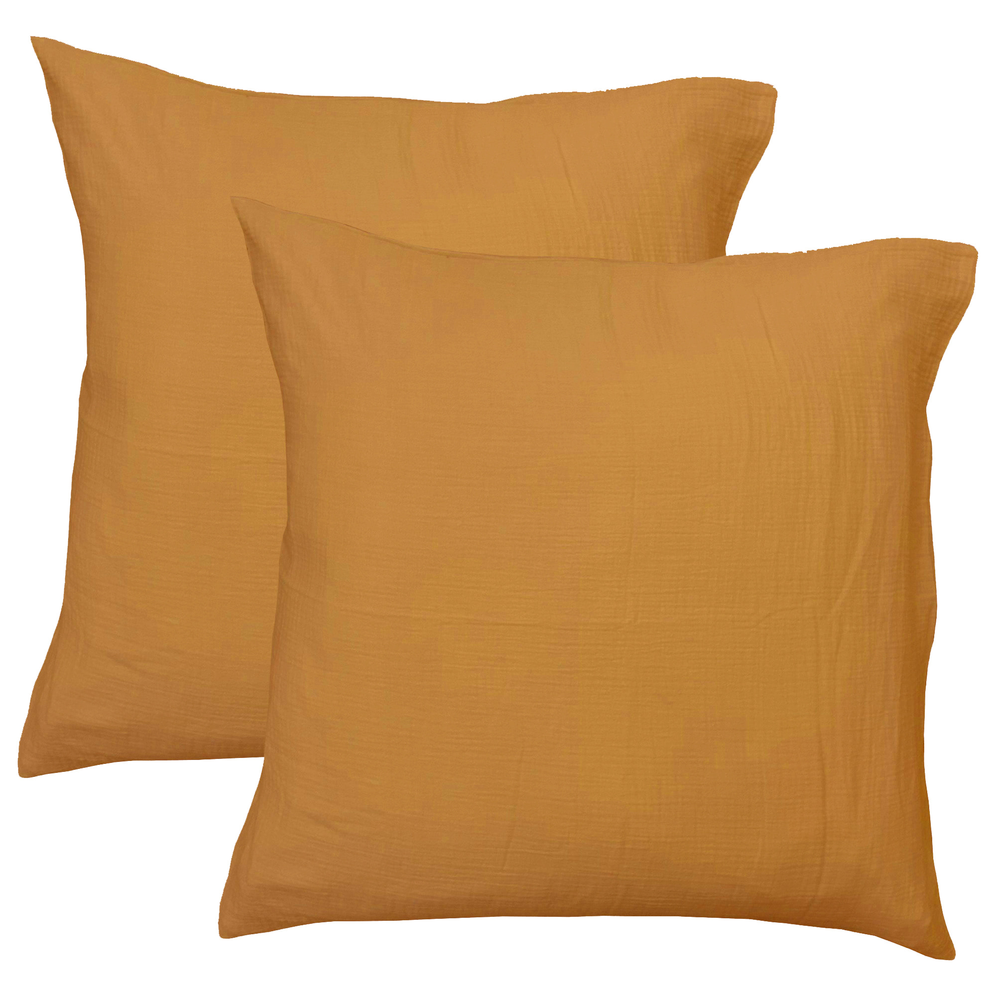 Set de 2 taies d'oreiller unies en coton, GAZE DE COTON