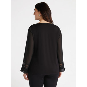 Fiorella Rubino - Blusa con viscosa LENZING™ ECOVERO™ - Nero